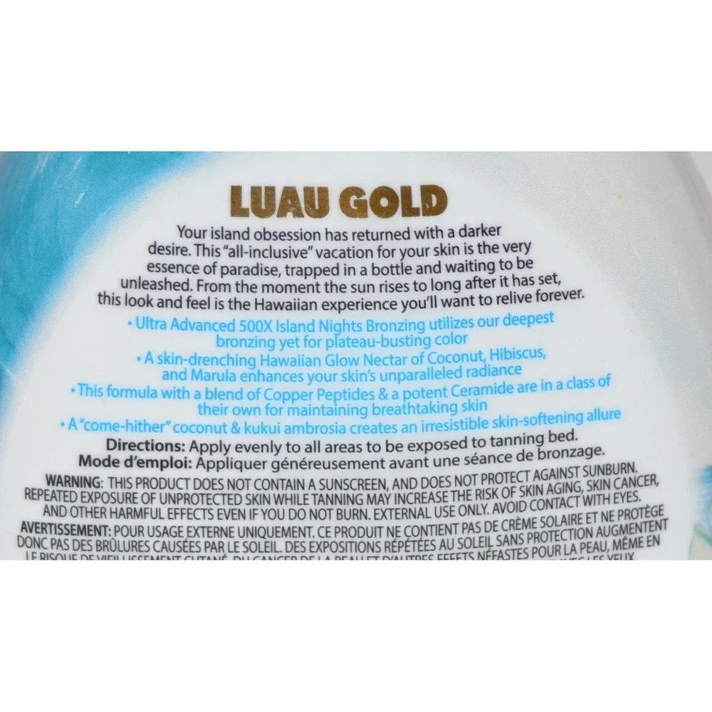 Tan Asz U Luau Gold Ultra Advanced 500X Island Nights Black Bronzer 13.5oz
